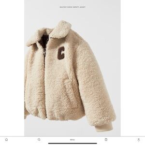 Zara Adorable Quilted Fleece Varsity Jacket size 4-5